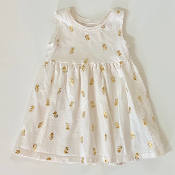 Old Navy Other - Old Navy Baby Gold Foil Pineapple Dress